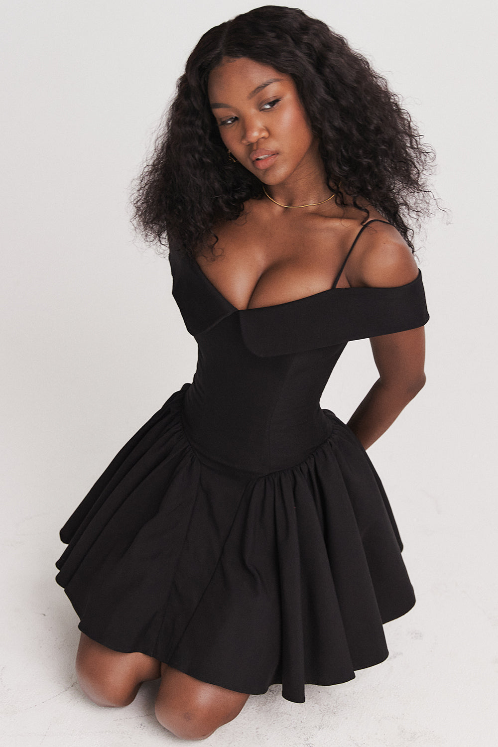 KATJA OFF SHOULDER MINI DRESS