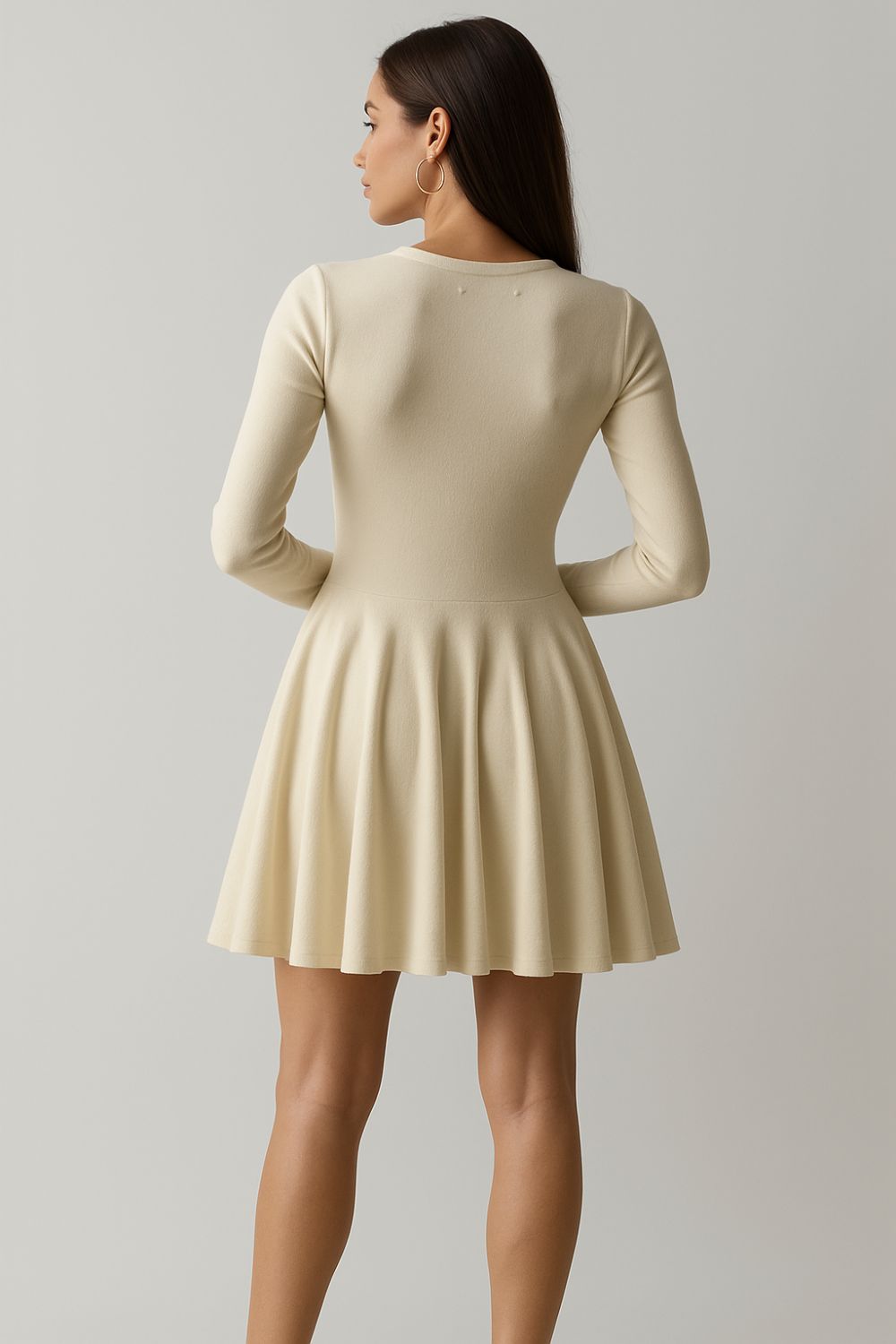 ISOLDE LONG SLEEVE SCULPTED MINI DRESS