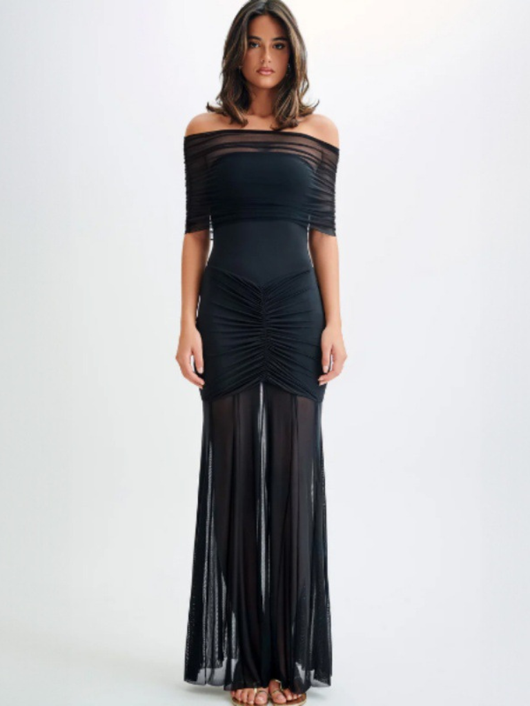 ELEGANCE OFF-SHOULDER MAXI DRESS