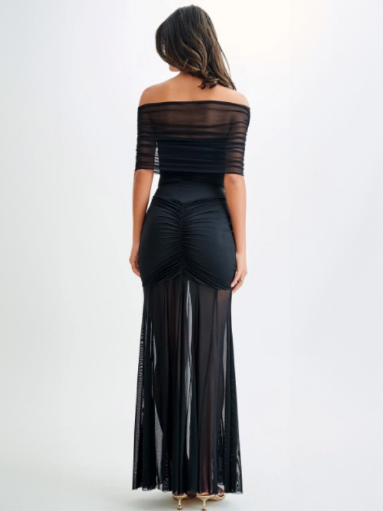 ELEGANCE OFF-SHOULDER MAXI DRESS