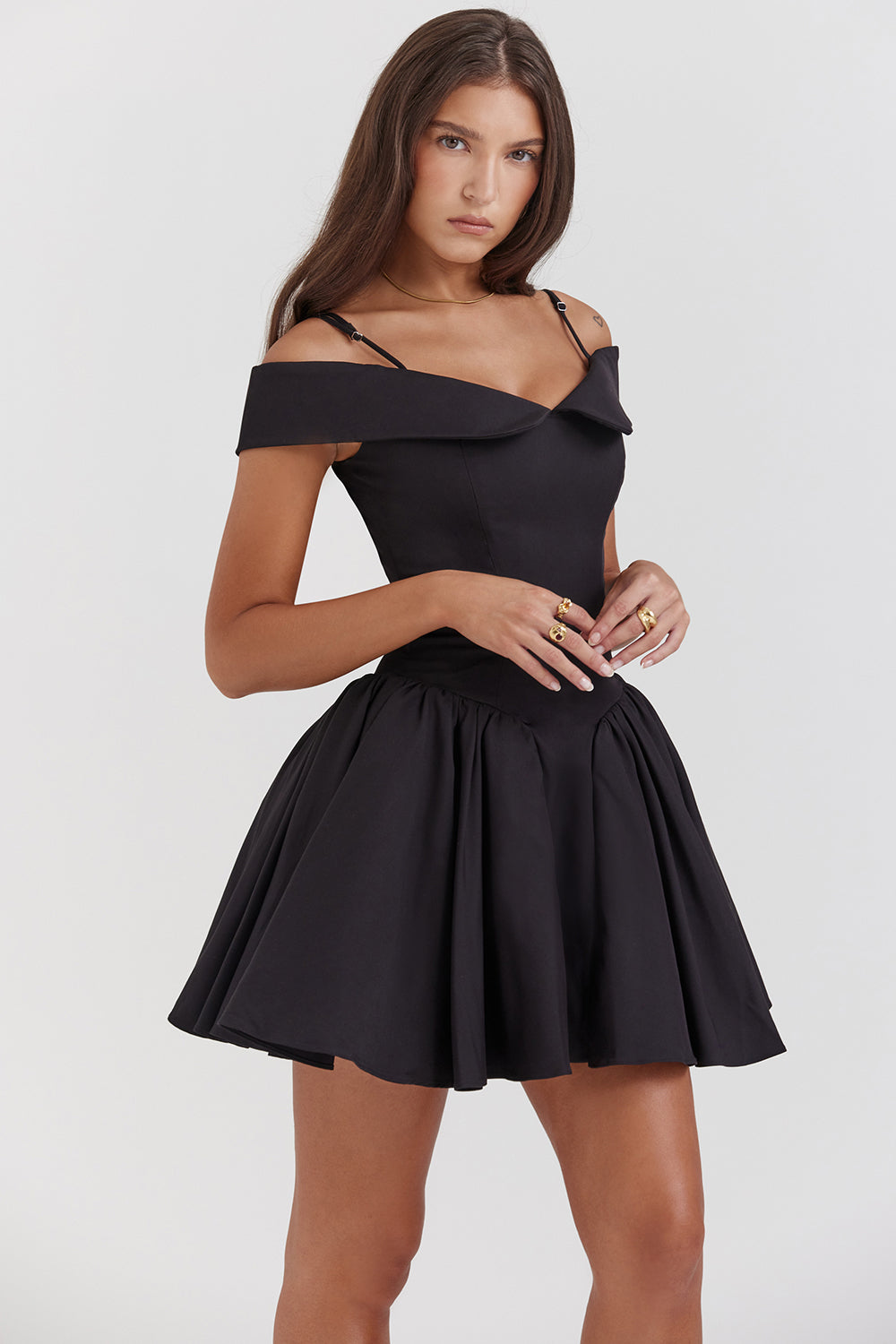 KATJA OFF SHOULDER MINI DRESS