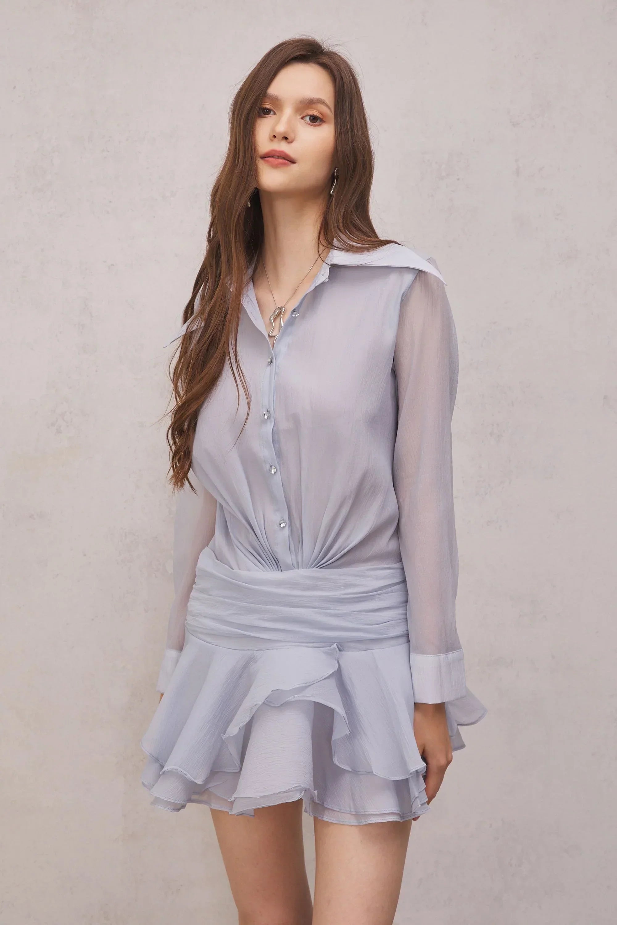 TEZA RUFFLED MINI DRESS