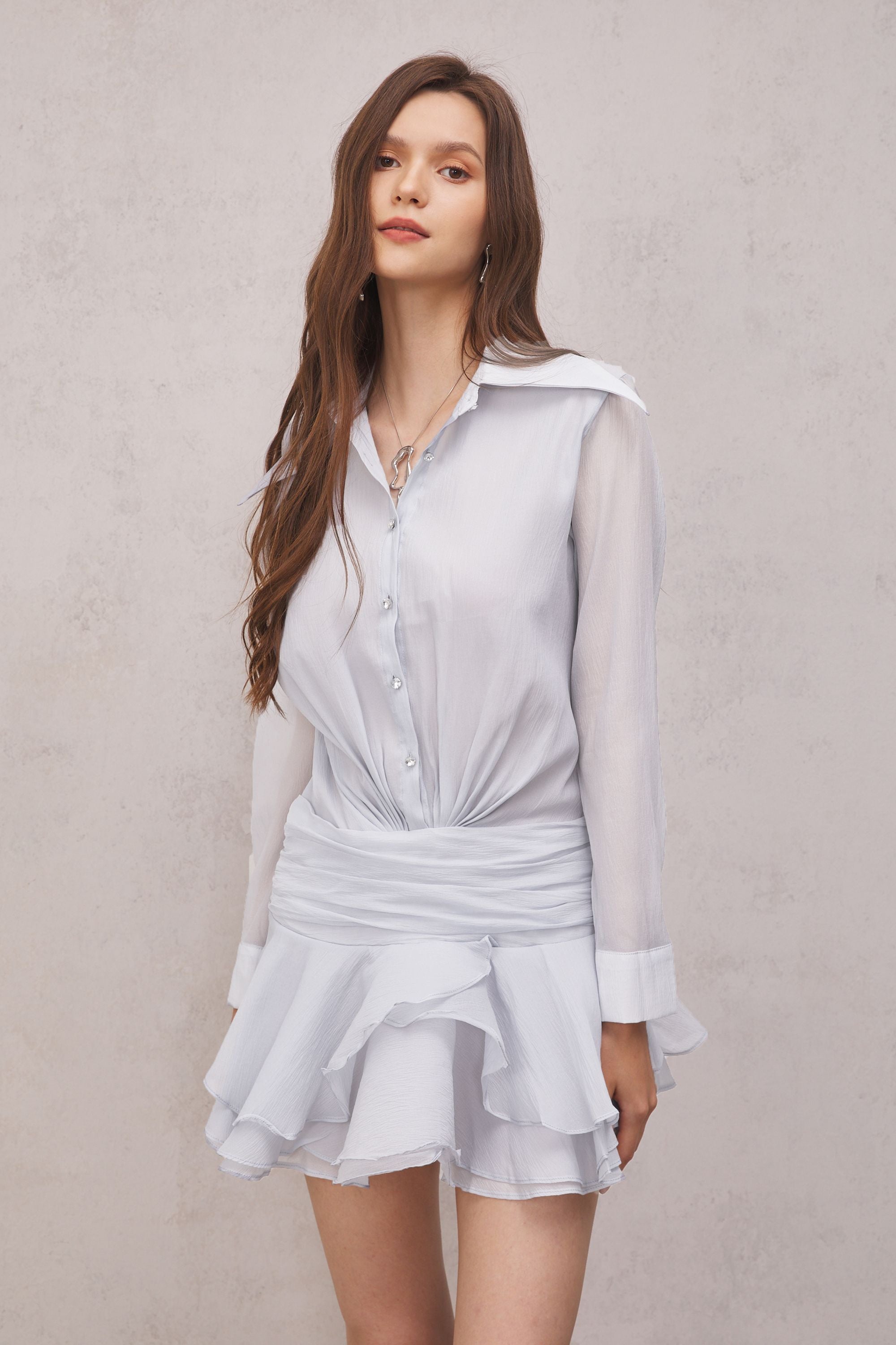 TEZA RUFFLED MINI DRESS
