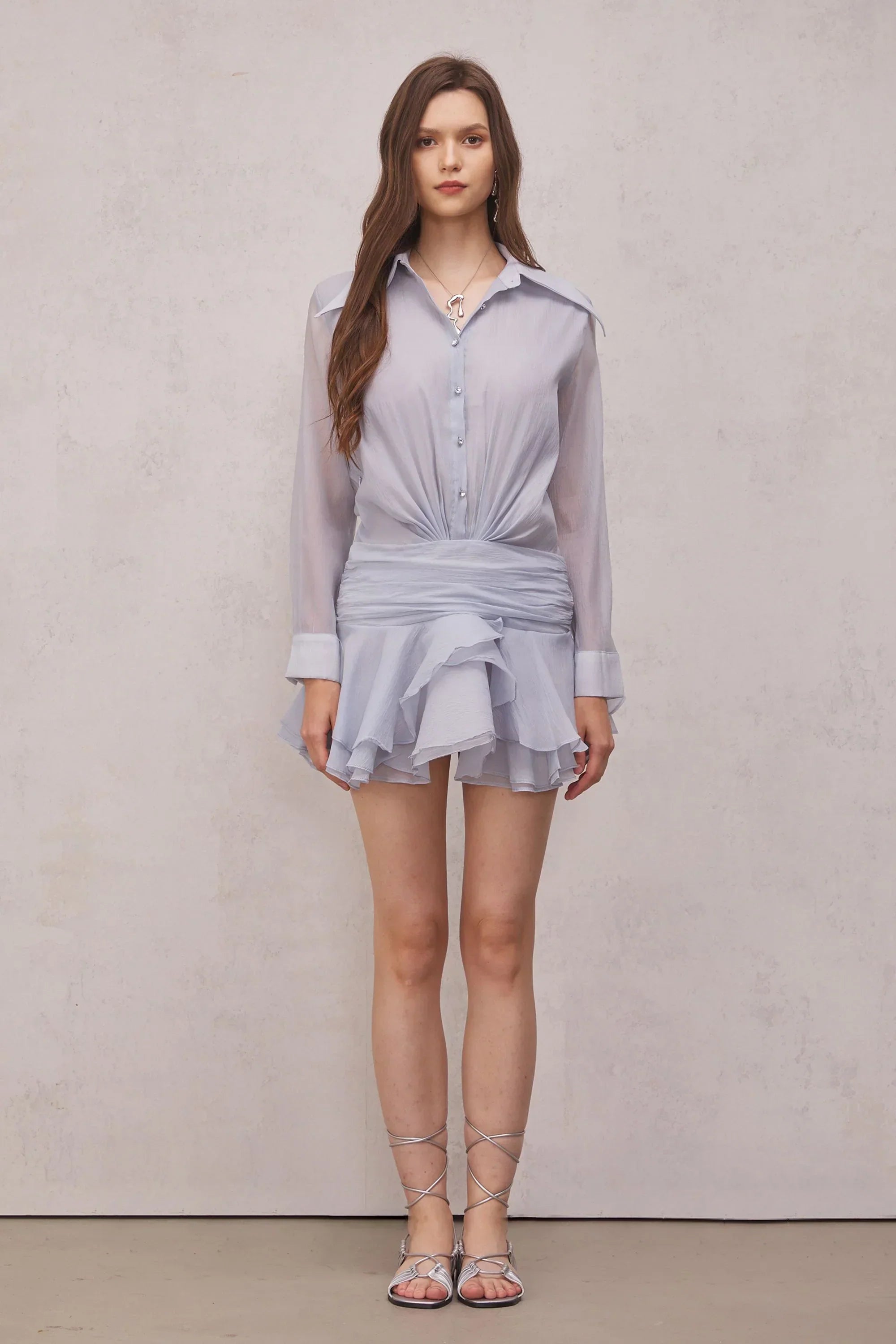 TEZA RUFFLED MINI DRESS