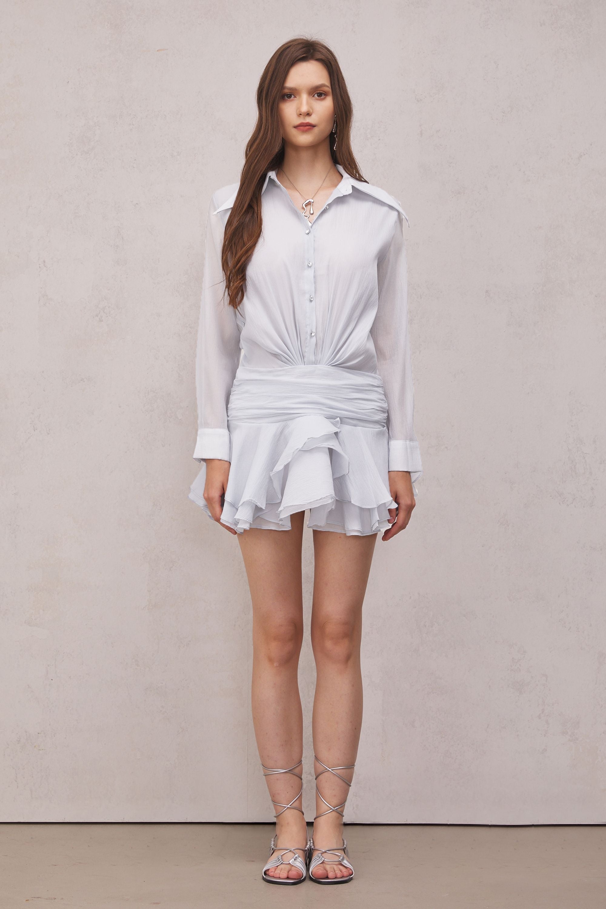 TEZA RUFFLED MINI DRESS
